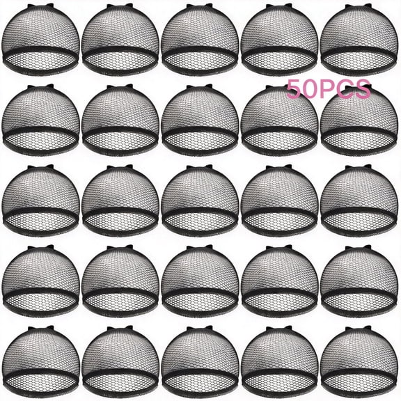 TUWAFE 50 Pcs Mesh Net Stocking Wig Cap Stretchy Nylon Liner Weaving Close End Fishnet Wig Cap for Women Men Breathable Comfortable Anti-Slip Secure Mesh Wig Cap