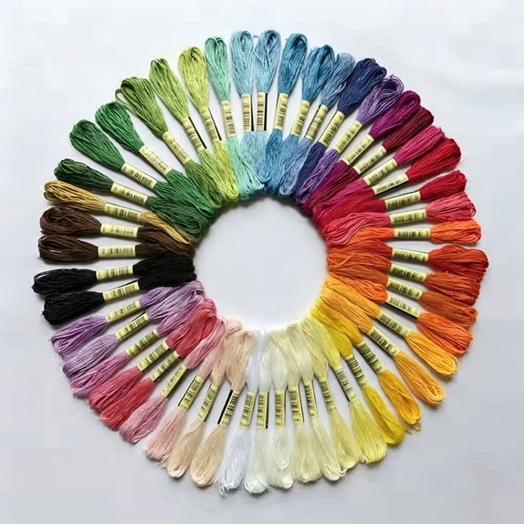 TUWAFE 50 Skeins Embroidery Floss Rainbow Color Per Pack Cross Stitch Threads Friendship Bracelets Floss Crafts Floss