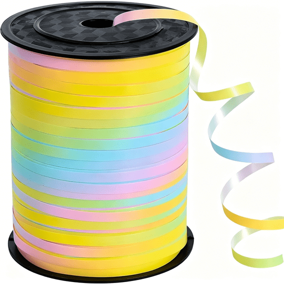 TUWAFE 500 Yards Rainbow Curling Ribbon Pastel Balloon String, Light Color Balloon Ribbon for Crafts Colorful Crimped Curling Ribbon for Gift Wrapping Party Art Florist Flowers Decoration Supplies