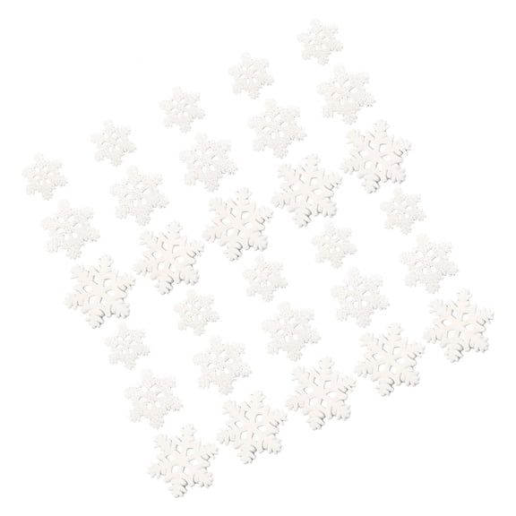 TUWAFE 50Pcs Mini Snowflake Ornament Christmas Decoration Snowflakes Xmas Craft Embellishment