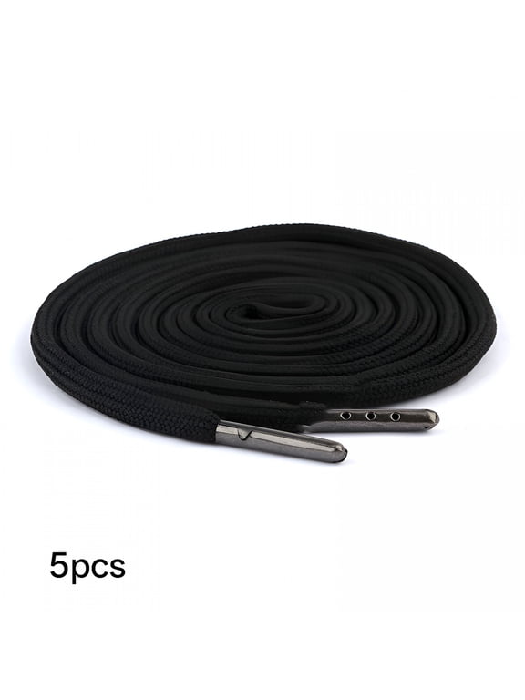 5PCS Drawstring Cords Replacement 51 Inches Waist String Hoodie Hood Cord for Shorts Pants Sweatpants Sweatshirt Jackets Coats Bag (Black)