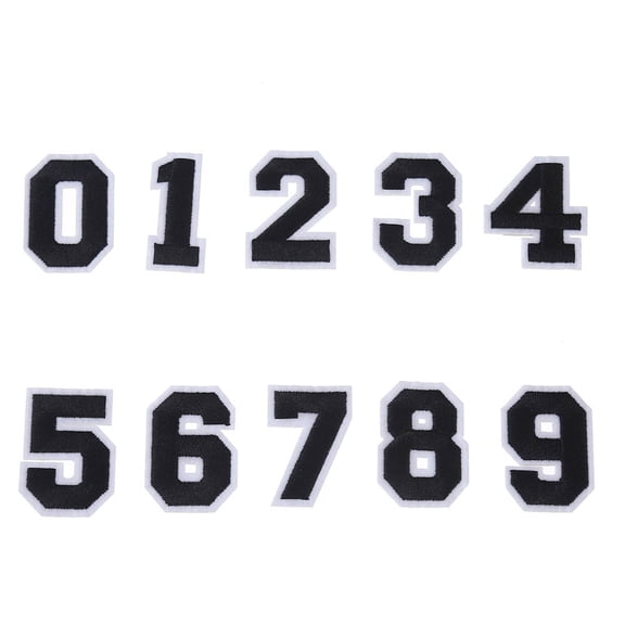 TUWAFE 5Sets 50Pcs Iron on Numbers Patches Black 0-9 Sew on Patches Wool Felt Embroidery Repair Patches Decals for Clothes Jerseys Jacket Diy Decoration Craft Accessories Black Diy