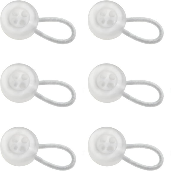 TUWAFE 6-Pack Clear Collar Extenders, Elastic Neck Button Expanders for Dress Shirts, No Sew Waist Extender for Jeans and Trousers