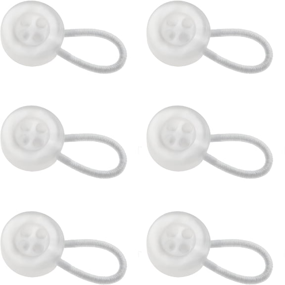 TUWAFE 6-Pack Clear Collar Extenders, Elastic Neck Button Expanders for Dress Shirts, No Sew Waist Extender for Jeans and Trousers