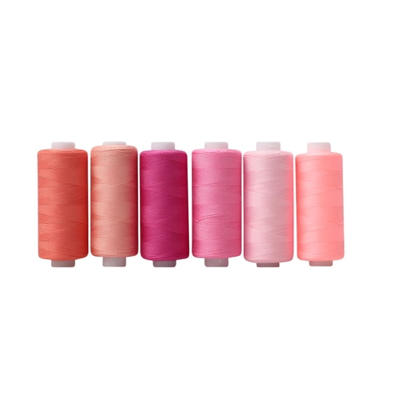 TUWAFE 6-Pack Sewing Thread Spools, 400 Yards Each Strong Polyester Thread for Industrial Machine and Hand Stitching, Crafting, Quilting, Embroidery, and DIY Home Decor Projects