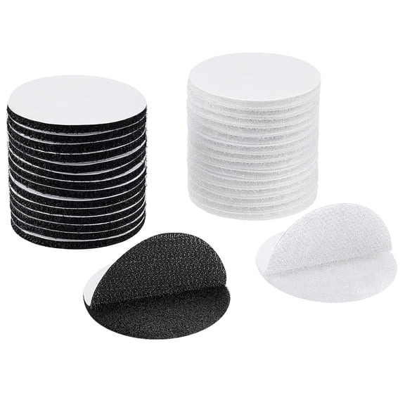 TUWAFE 60 Pcs (30 Pairs) 2" Hook and Loop Fastener Self Adhesive Round Circle Sticky Sticker Dots for Heavy-Duty Industrial Bonding,Carpets,Arts and Crafts,School Classroom,Home and Office Use