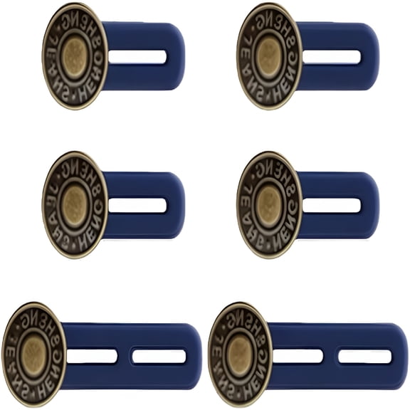 TUWAFE 6PCS Pants Extender Button, Waistband Extender Buttons for Men and Women, Jeans Waist Expander Metal Buckle, No Sew Instant Buckle Expander for Jeans Pants Collar