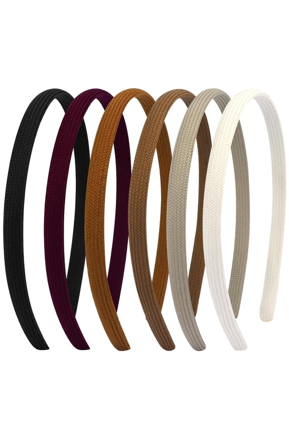 6Pcs Thin Headbands for Women Girls No Headache Pressure Comfortable Headbands for Women Non Slip Fabric Skinny Narrow Hairbands Head Bands for Women'S Hair Accessories(Natural Color)