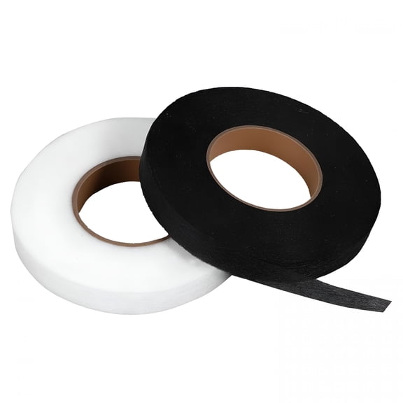 TUWAFE 70 Yards 1/2 Inch Iron on Hemming Tape,2 Rolls No Sewing Hemming Tape,Adhesive Fabric Fusing Tapes Stitch Witchery Tapes for Clothes,Pants,Curtains (White & Black)