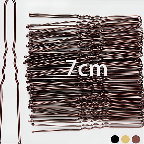TUWAFE 7Cm Hair Pins for Buns, 50Pcs Bobby Pins Brown Hair, U Shaped Hair Pins for Women Girls, Hair Grips for Thick Hair, Hair Styling Accessories for Wedding Salon Home Use (Brown, 2.76 Inch)