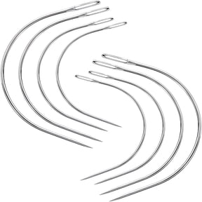 TUWAFE 8 Pcs 4 Sizes Curved Needles,Sewing Curved Needles Heavy Duty Leather Hand Sewing Needles for Leather Projects Carpet Or Canvas Wig Making (2/2.5/3/3.5 Inch)