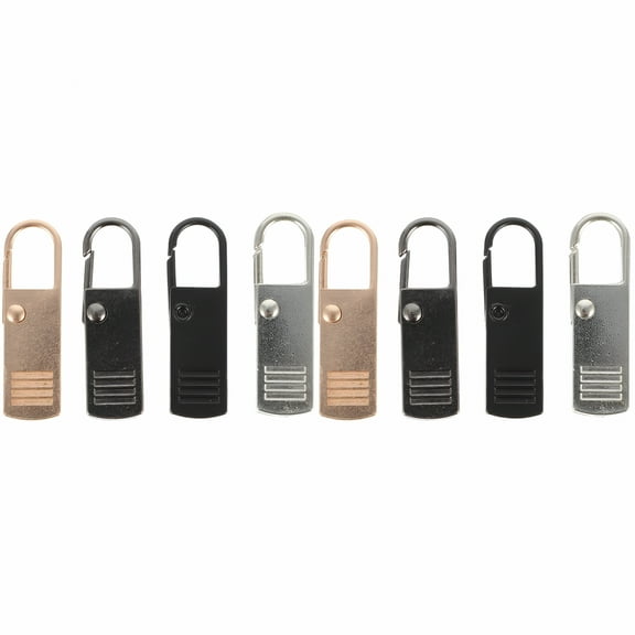 TUWAFE 8 Pcs Detachable Metal Zipper Pull Replacement, Heavy Duty Zip Tabs for Jackets, Backpacks, Luggage, Coats, Bags, Apparel