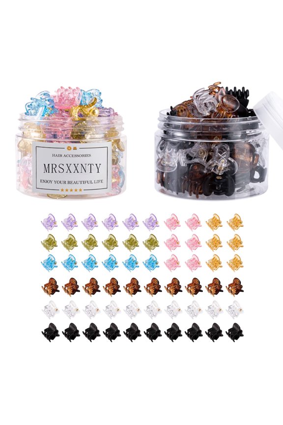 96 Pcs Durable Mini Hair Claw Clips, Great for Design Kids and Adult Hairstyles, Decroation Buns, Pining Bangs, Strong Grip, Multifunction Clamp Hair Clips (8 Colors)