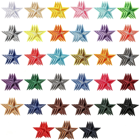 TUWAFE 99 Pieces Star Iron on Patches Mini Star Patches Embroidered Patches Small Diy Sewing Patches Colorful Sew Appliques for Clothing Bags Backpacks Jackets Decors,33 Colors
