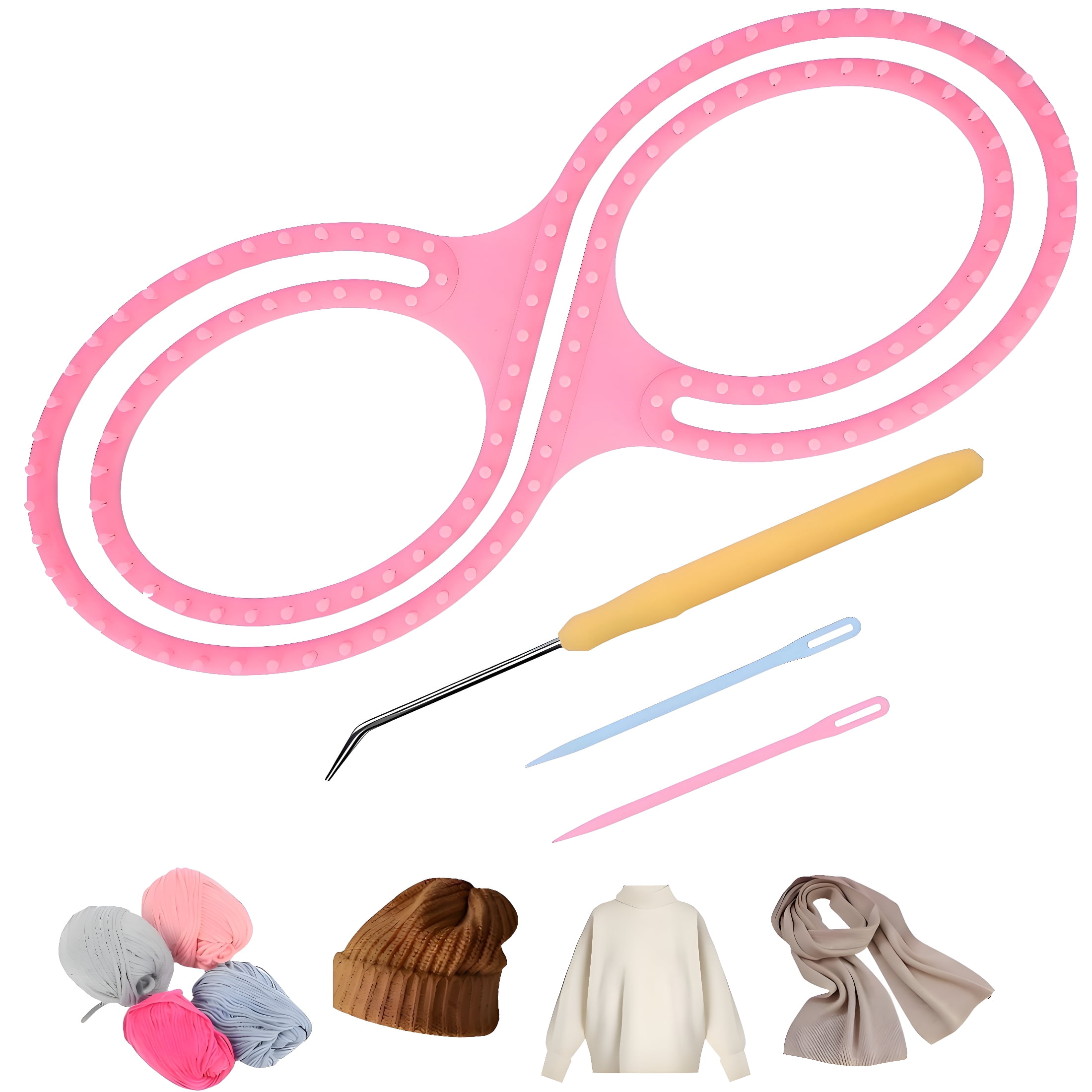 TUWAFE Acdanc Knitting Board Afghan Knitting Loom for Blankets,Weaving Looms for Beginners Adults Diy Craft Kit with Crochet Hook,Needle