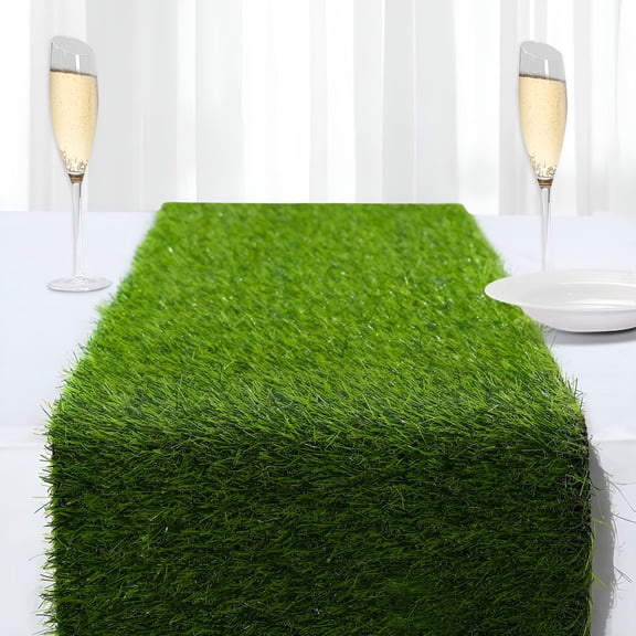 TUWAFE Artificial Grass Table Runners-13 X 36 Inches Faux Grass Table Runner for Golf Themed Party,Synthetic Turf Table Runner for Wedding Party,Birthday,Banquet,Baby Shower,Home Decor
