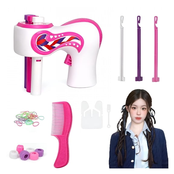 TUWAFE Automatic Hair Braider,Electric Hair Braider,Hair Decorations Styling Tools Kit,Automatic Rotating Hair Twisting Tool,Braid Machine for Hair,Trendy Hairstyling Gadget Set for Teens Women