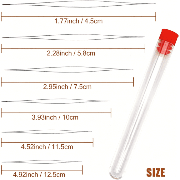 TUWAFE Beading Needles for Jewelry Making - 18 Pcs Large Eye Sewing Needles for Beads Threading,6 Sizes Seed Bead Needles,Jewelry Making Tools and Supplies,Bead Threader