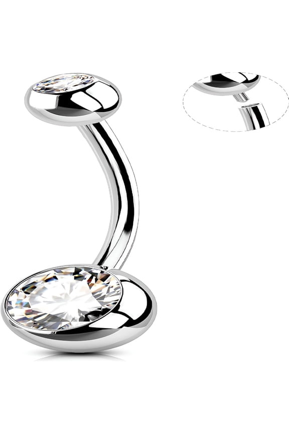 Belly Button Rings Surgical Steel,Internally Threaded Belly Rings,14G Belly Piercing Jewelry,Belly Button Rings,Navel Piercing Jewelry for Women Men
