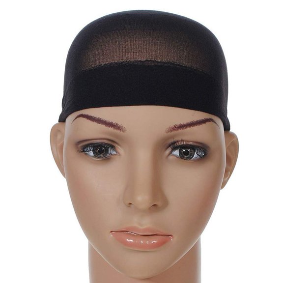 TUWAFE Black Wig Cap,Wig Caps for Women Men,Stocking Caps for Wigs,2 Pieces | Stretchy Nylon Black Wig Cap for Halloween Cosplay Party