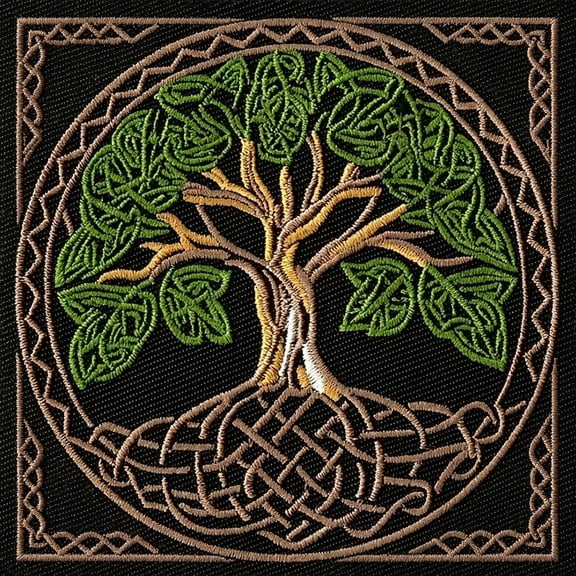 TUWAFE Celtic Tree of Life Spiritual Symbol Patch, Embroidered Iron-On/Sew-On Applique Badge Funny Patch Patches for Backpacks, Clothing, Hats, Jeans, Diy Accessories & Crafts, Jackets, Bags