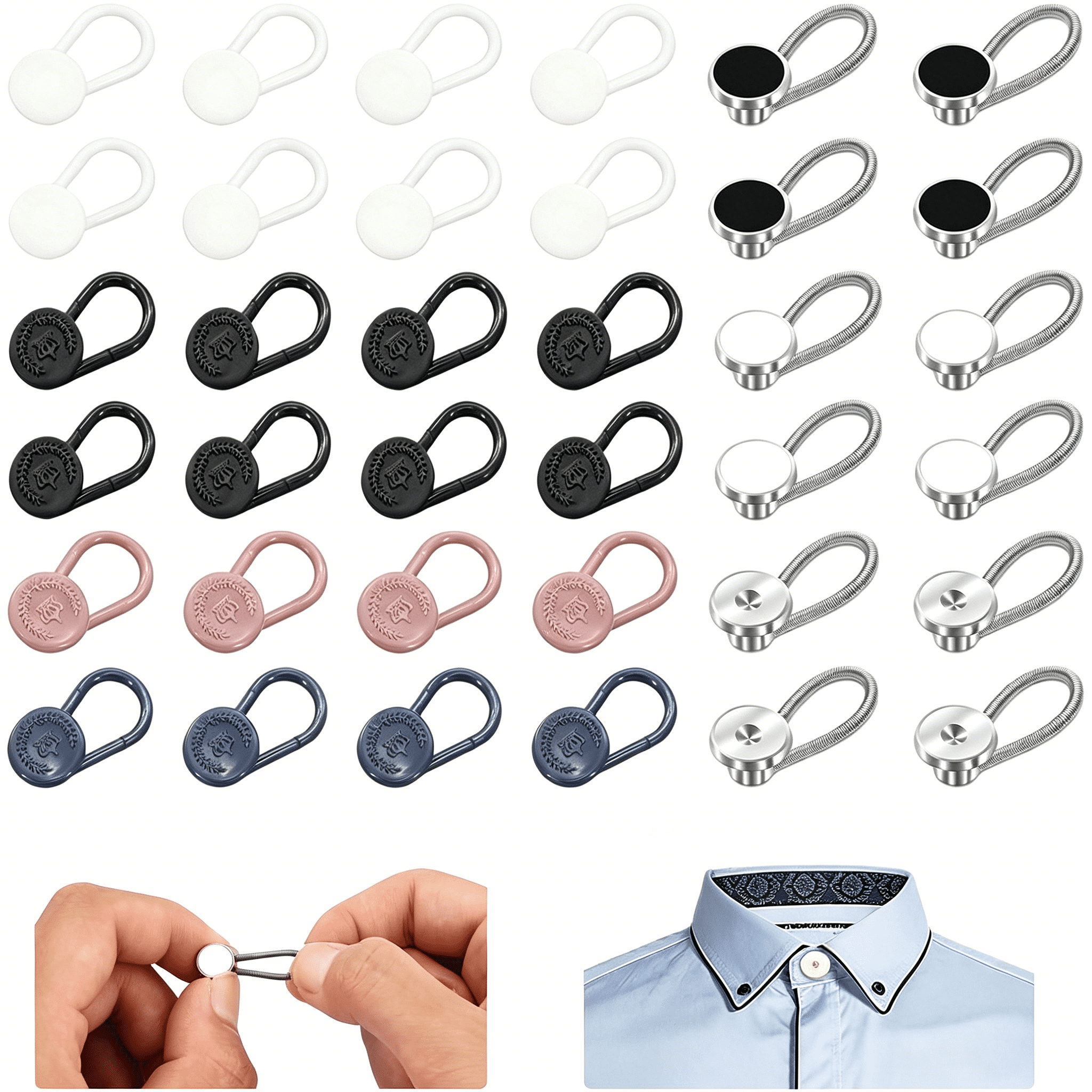 dress shirt collar extender walmart TUWAFE Collar Extenders for Mens Shirts,36 Pcs Shirt Collar Button Extenders,Comfortable  Soft Elastic Expand Tight Neck Relief,Dress Shirt Pants Button Extensions  Set for Dress Shirts
