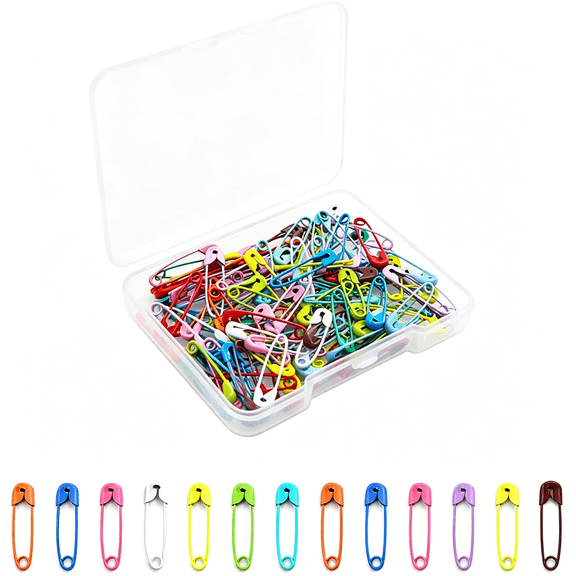 TUWAFE Colored Safety Pins,0.75 Inch Mini Safety Pins for Clothes,Small Safety Pin Rust Resistant Nickel Plated Steel Set for Crafting,Sewing,Fastening Clip Button for Garment Hang Tag