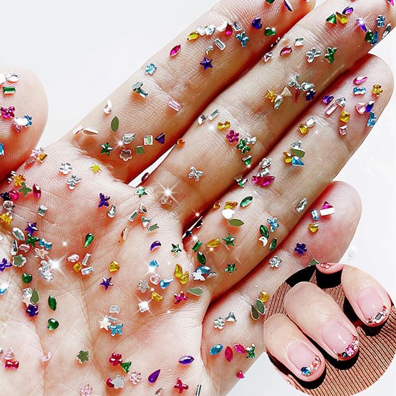 TUWAFE Colorful Rhinestones Rhinestone Charms Multi Shape Crystal 3D Geometric Nail Crafts
