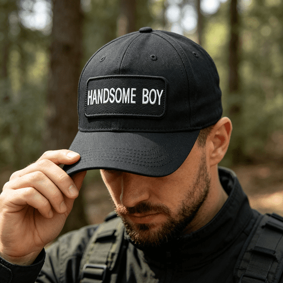 TUWAFE Cool Handsome Boy Patch,Tactical Funny Embroidered Applique Fastener Hook & Loop Boy Emblem Badge Patch for Caps,Bags,Backpacks,Tactical Vest,Military Uniforms,Kids,Teens,Adult