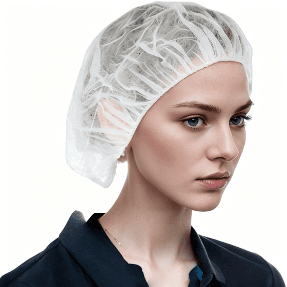 TUWAFE Disposable Bouffant Caps,24 Inches Hair for Food Service Workers,Nurses,Salon Use