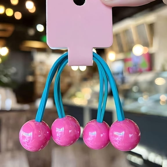 TUWAFE Double-Ball Elastic Hair Ties  Candy-Colored Long Ponytail Holders for Babies,Toddlers,Girls&Women,Colorful Princess Hair Accessories (Mix&Match,Min. 30 Pcs)