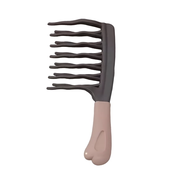 TUWAFE Double-Layer Wavy Tooth Comb,Wide Tooth Comb,Detangler Hair Brush,Large Tooth Shower Hair Comb for Curly Hair,Wet,Long Hair Black