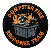 TUWAFE Dumpster Fire Response Team Hook and Loop Patch,3"Es Sew on Patches,Embroidery Patches for Backpacks Bags Vest Dog Harness,Tactical Military Embroidered Patches,Funny Raccoon Diy Patch