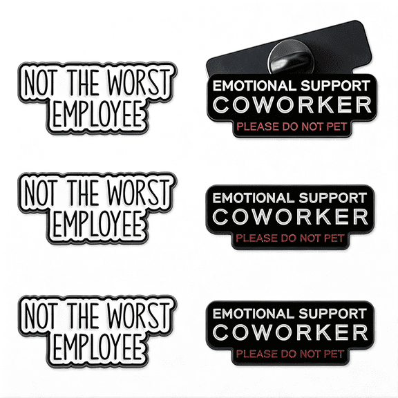 TUWAFE Emotional Support Coworker Pin, Please Do Not Pet,Funny Office Badge Enamel Lapel Pins Personalized Funny Gift for Backpack,Coat,Lapel and Outfit Jewelry