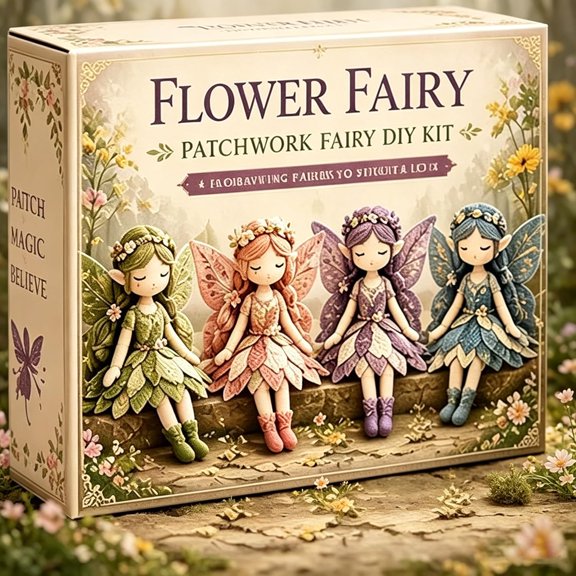 TUWAFE Fairy Patchwork Diy Collection,Flower Patchwork Sewing Kit for Beginners&Craft Enthusiasts,Fun Girls Craft Kit,Complete Sewing Materials(Flower Fairy)
