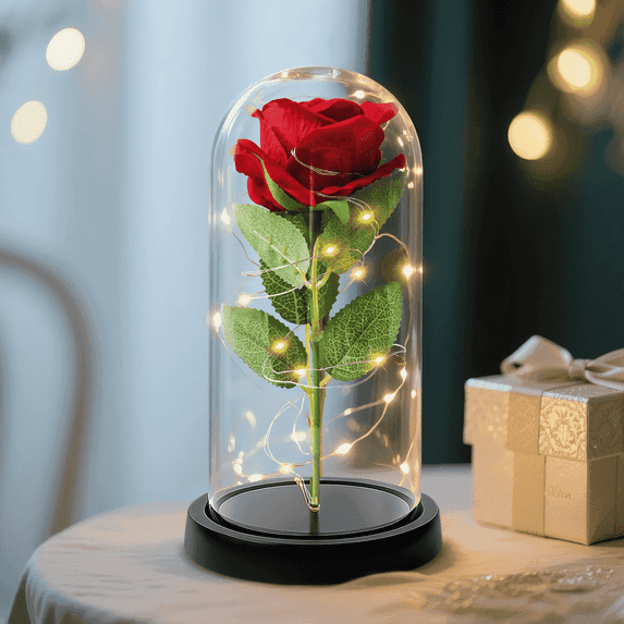 Valentina Red Roses TUWAFE Forever Rose Red Roses with LED Lights, Eternal Flowers Flores ...