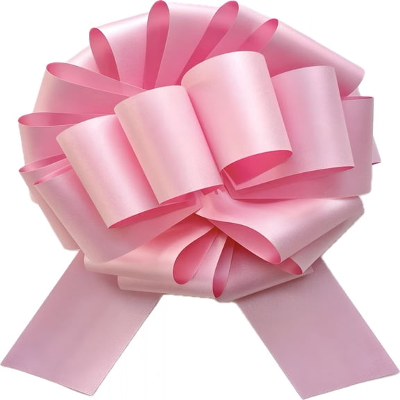 TUWAFE Giant Pink Pull Bow for Gift Wrapping,14" Sparkling Glitter Large Ribbon Bow,Big Car Bow for Bike,Wreath,Holiday,Anniversary,Easter,Wedding,Party&Home Decor(Pink)