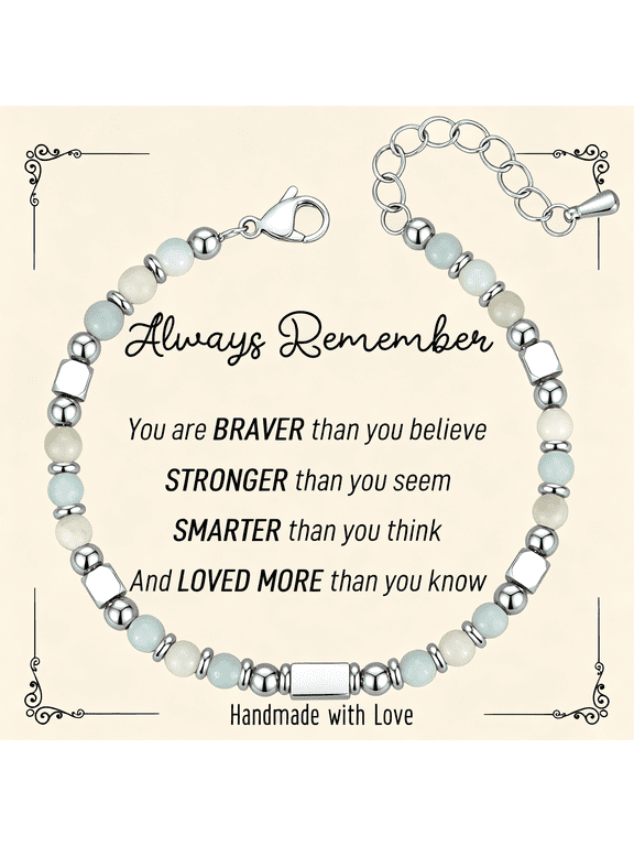 Graduation Gifts for Her Teen Girls-Tiny Gemstone Bracelets Teenage Teen Girl Gifts Trendy Stuff with Always Remember Inspirational Card,Tiny Gemstone Bracelets Graduation Gifts for Her