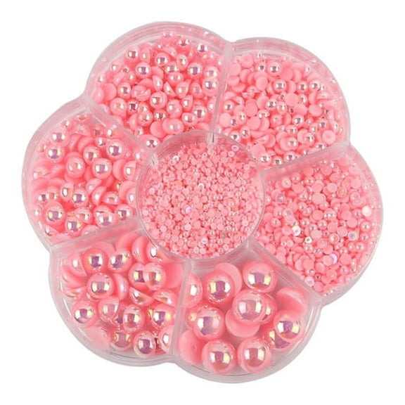TUWAFE Half Pearls for Crafts,Flat Rhinestones,Flatback Pearls,Half Flatback Round Pearl Bead Loose Beads for Nails,Diy Accessory,Art and Fashion Projects