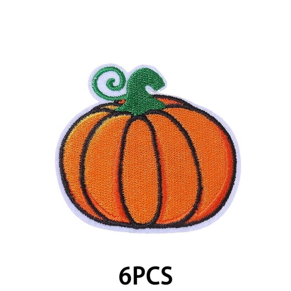 TUWAFE Halloween Pumpkin Iron On Patches, Vibrant Plaid Embroidered Appliques for Jeans, Clothes, Bags, and Fall Thanksgiving DIY Crafts