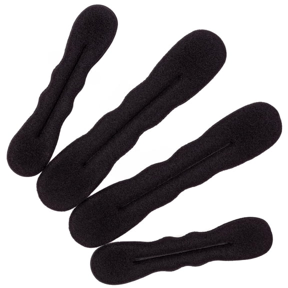 TUWAFE Magic 4 Pieces Black Foam Sponge Twist Shapers, Hair Bun Maker, Hair Donuts for Ballet Buns (2 Small, Large) Magic Hair Twist Bun Maker
