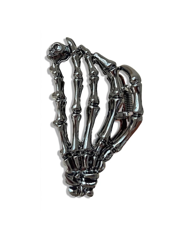 Metal Skull Hand 1 Pcs Gunmetal Claw Clip for Thin Hair,Metal Hair Clips Skull Skeleton Gothic Hair Accessories