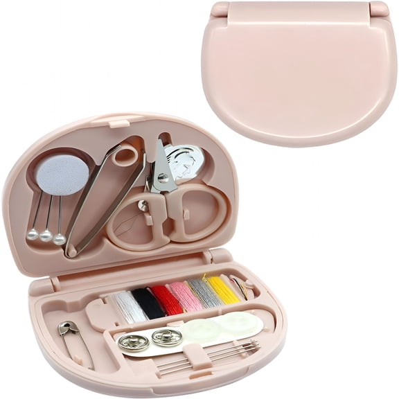 TUWAFE Mini Sewing Kit,Small Travel Size Pocket Sewing Kit with Buttons,Threads,Scissors,Needles,Portable Diy Supplies Needle and Thread Set for Beginner Little Plastic Box