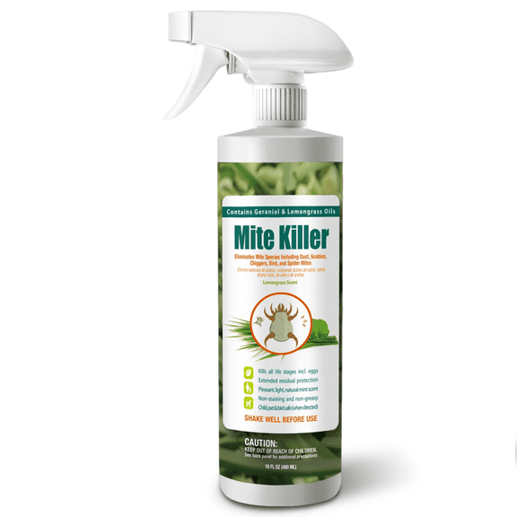 TUWAFE Mite Killer 16 Oz Spray, Kills Dust Mites, Scabies, Bird Mites, Chiggers, Poultry Mites, Spider Mites for Residential, Plant, Animals & Birds, Plant-Based and Non-Toxic