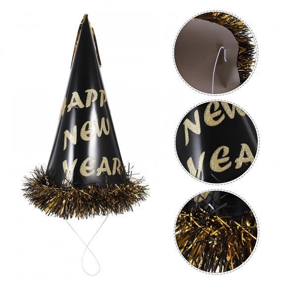 TUWAFE New Year Cone Hats Number Hat 2Pcs Paper Party Hats with Fashionable Design for Festive Occasions