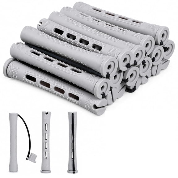 TUWAFE Perm Rods for Short Hair,30 Pcs Perm Rollers Curlers Kit,Small Plastic Perming Rods for Women and Men,Cold Wave Curler Set for Home Salon Hairdressing Styling,Grey