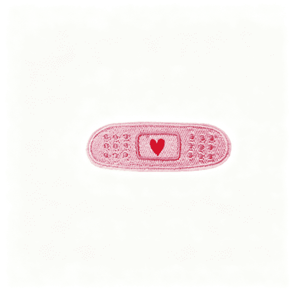 TUWAFE Pink Band Aid Heart Patch,Medical Bandage 3In Iron On/Sew on Embroidered Applique Fabric Medical Nurse Patches for Clothes Backpacks Hat Jeans,Self Care Patches for Girl Boy Teenager