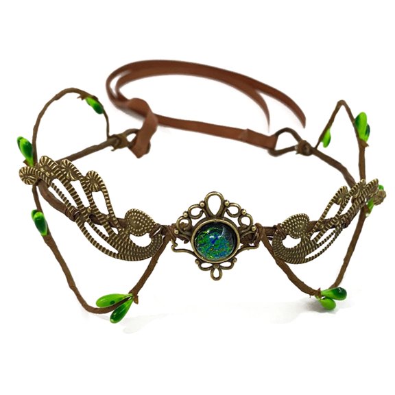 TUWAFE Queen Crown Adjustable Ribbon Medieval Wedding Renaissances Festival Headpiece