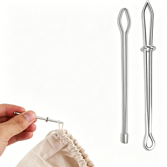 TUWAFE Rope Threaders, Drawstring Threader Tool Set with Latch, Diy Draw String Clip Replacement Easy Quick Insert Bodkin Sewing Tool Drawstring Puller Tool for Hoodies, Shorts, Pants (2Pcs)