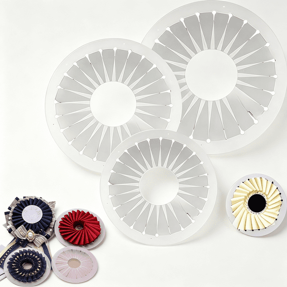 TUWAFE Rosette Maker,Satin Ribbon Ruffle Maker Tool,Badge Button Ornament Flower Making Tool,Diy Fabric Bow Pleat Board Template